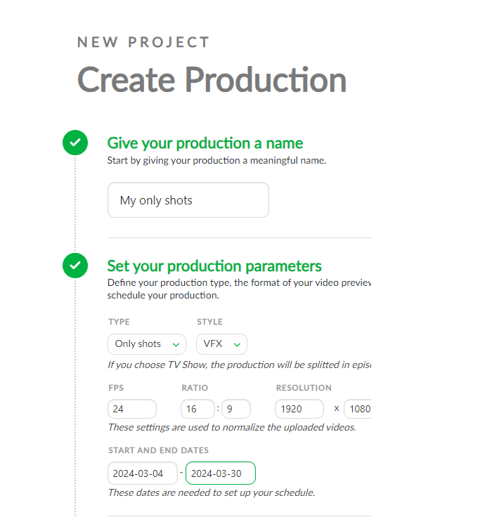 Add a production