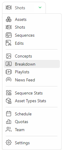 drop down Menu breakdown