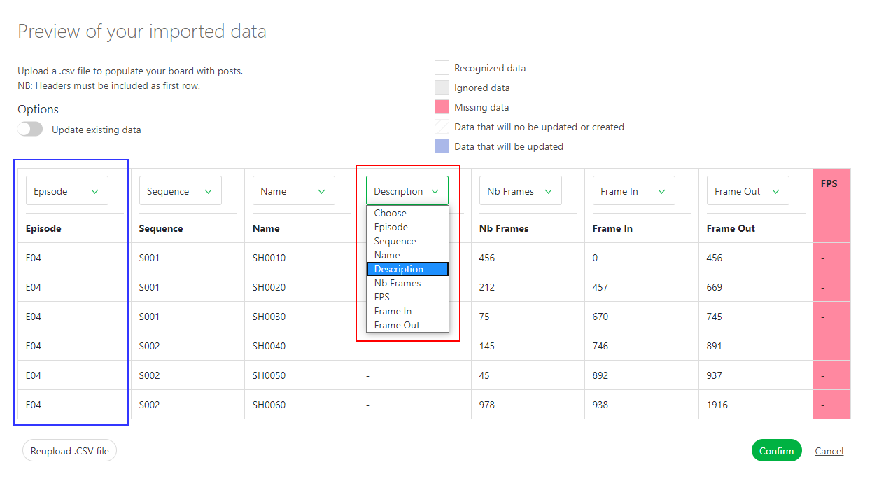 Import Preview Data