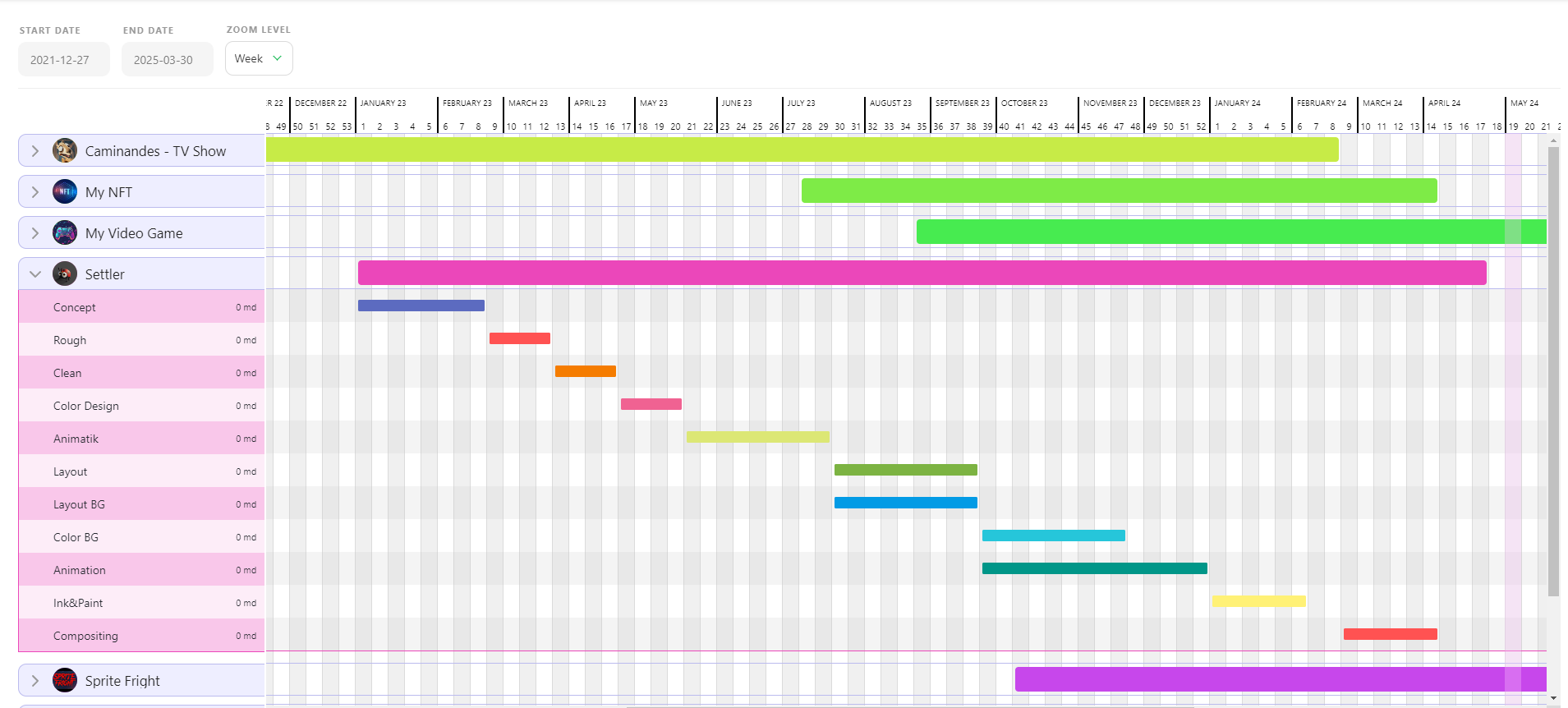 Main Schedule Unfolded